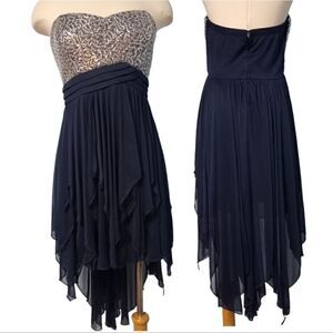 Sequin Hearts Fairycore Tube Party Dress Size 13 Dark Navy NWT
